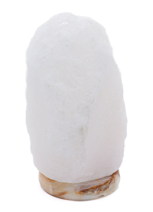 Natural White Salt Lamp (18-22 lb) (8-10 KG) (11-12") w/ Onyx Base