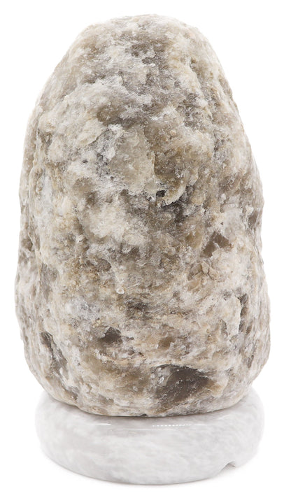 Natural Gray Salt Lamp (9-11 lb) (4-5 KG) (8-9") w/ Gray Marble Base