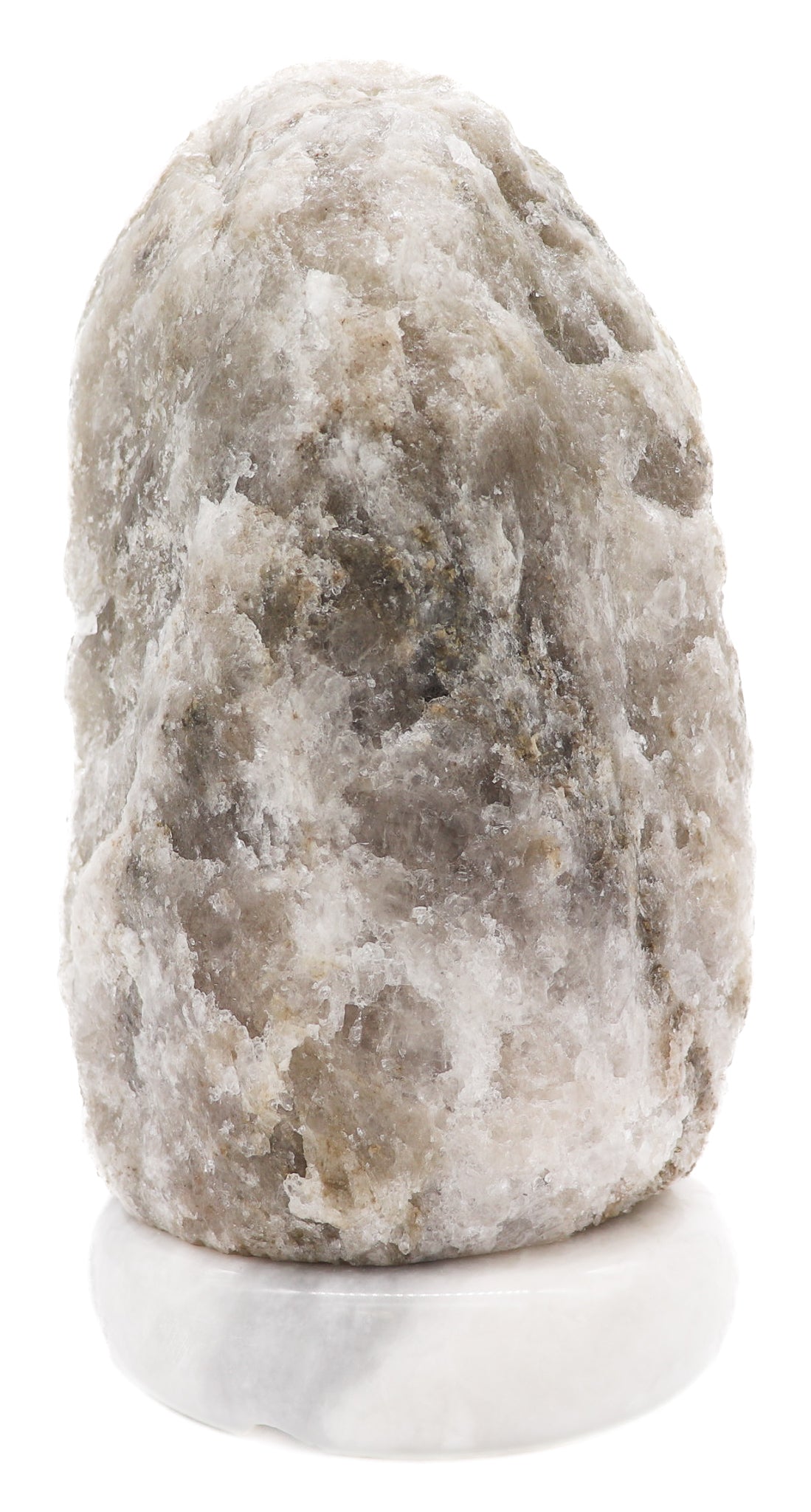 Natural Gray Salt Lamp (12-15 lb) (5.5-7 KG) (10-11") w/ Gray Marble Base