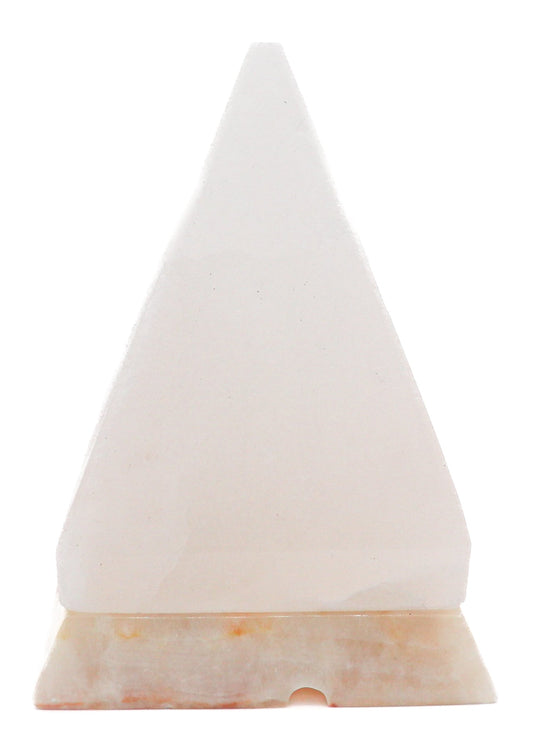 White Pyramid Lamp 8.5" Tall (8-9 lb) w/ Onyx Base