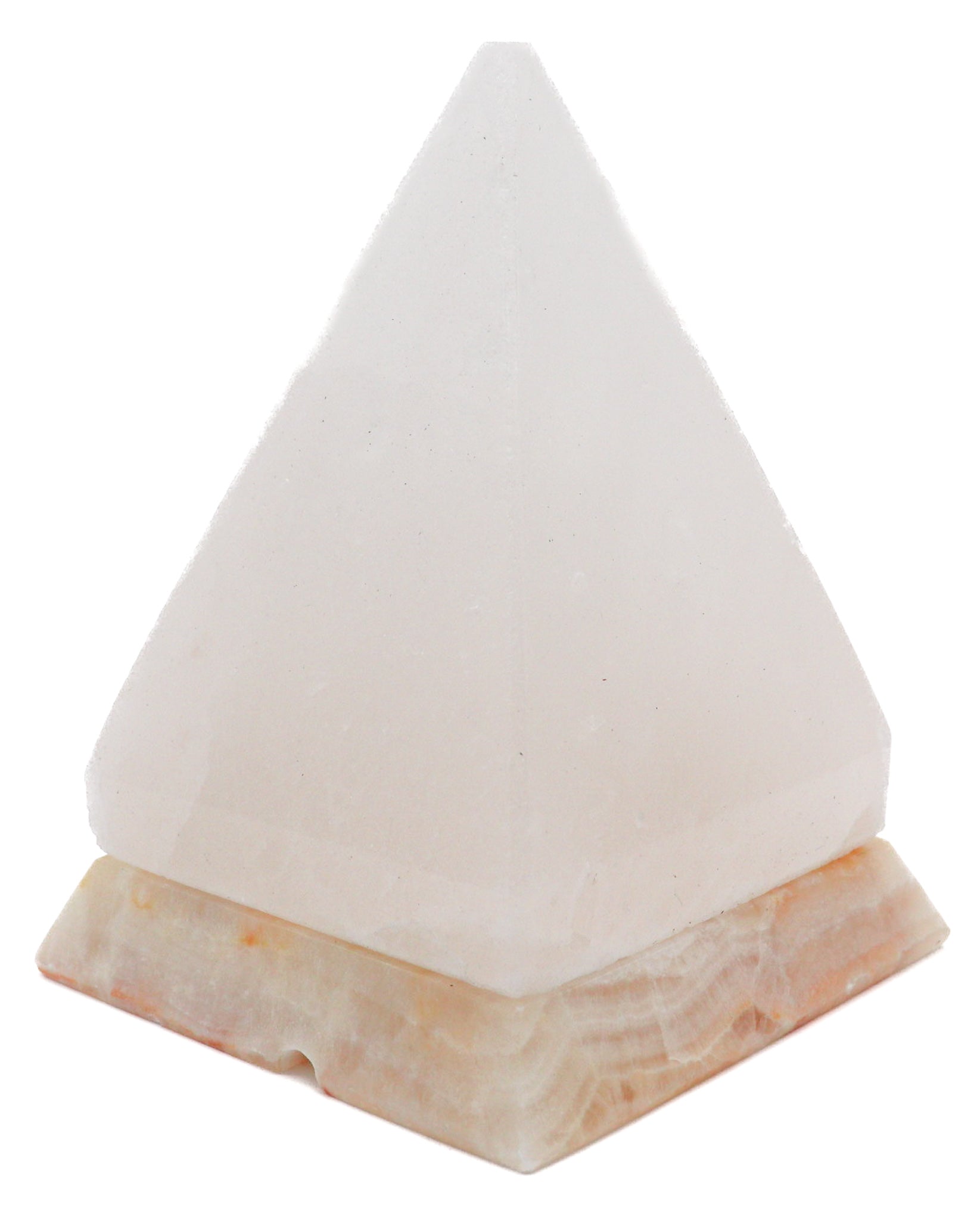 White Pyramid Lamp 8.5" Tall (8-9 lb) w/ Onyx Base
