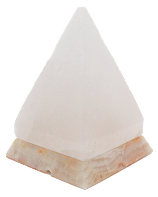 White Pyramid Lamp 8.5" Tall (8-9 lb) w/ Onyx Base