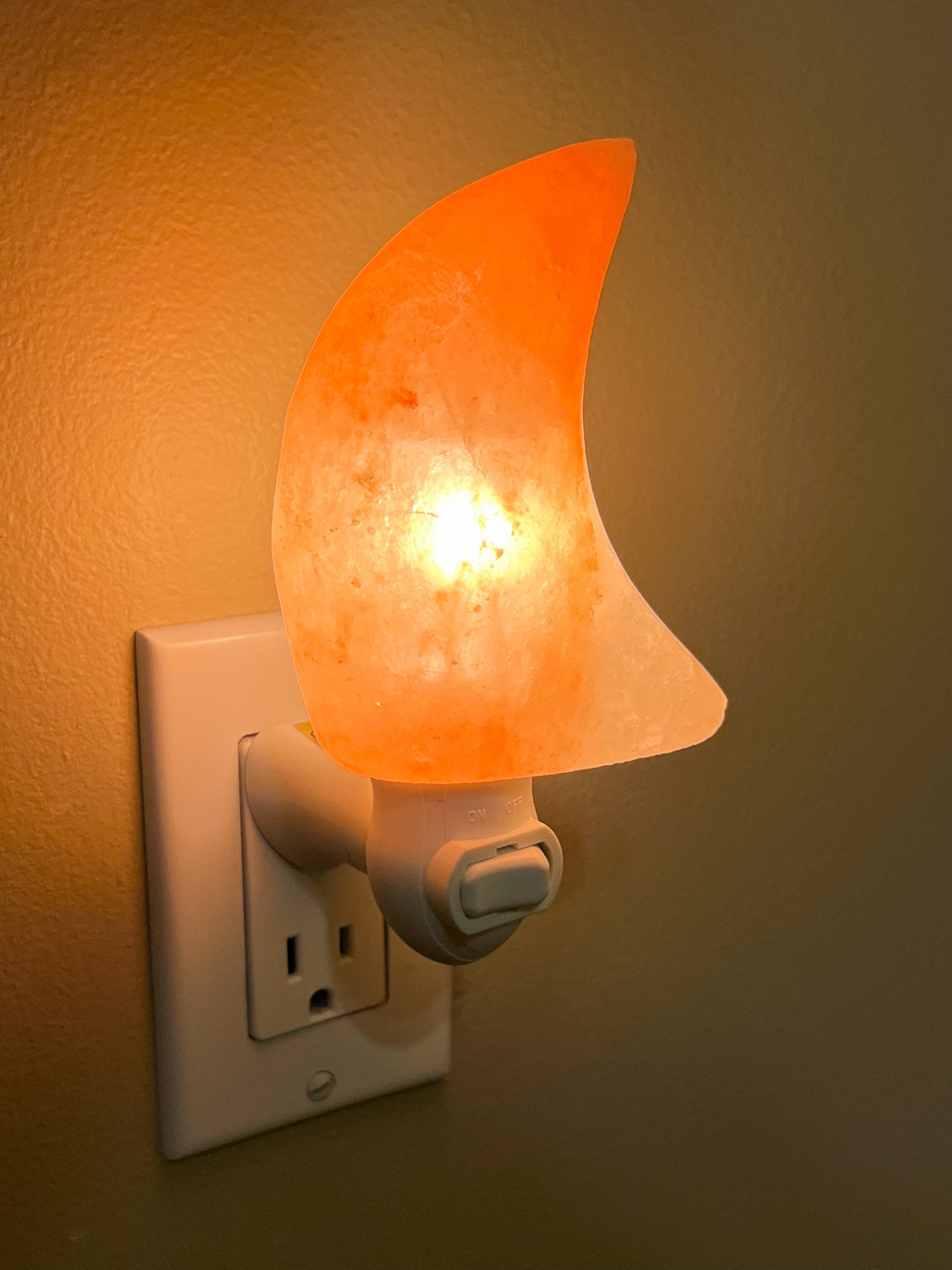 Moon Shape Pink Salt Night Light