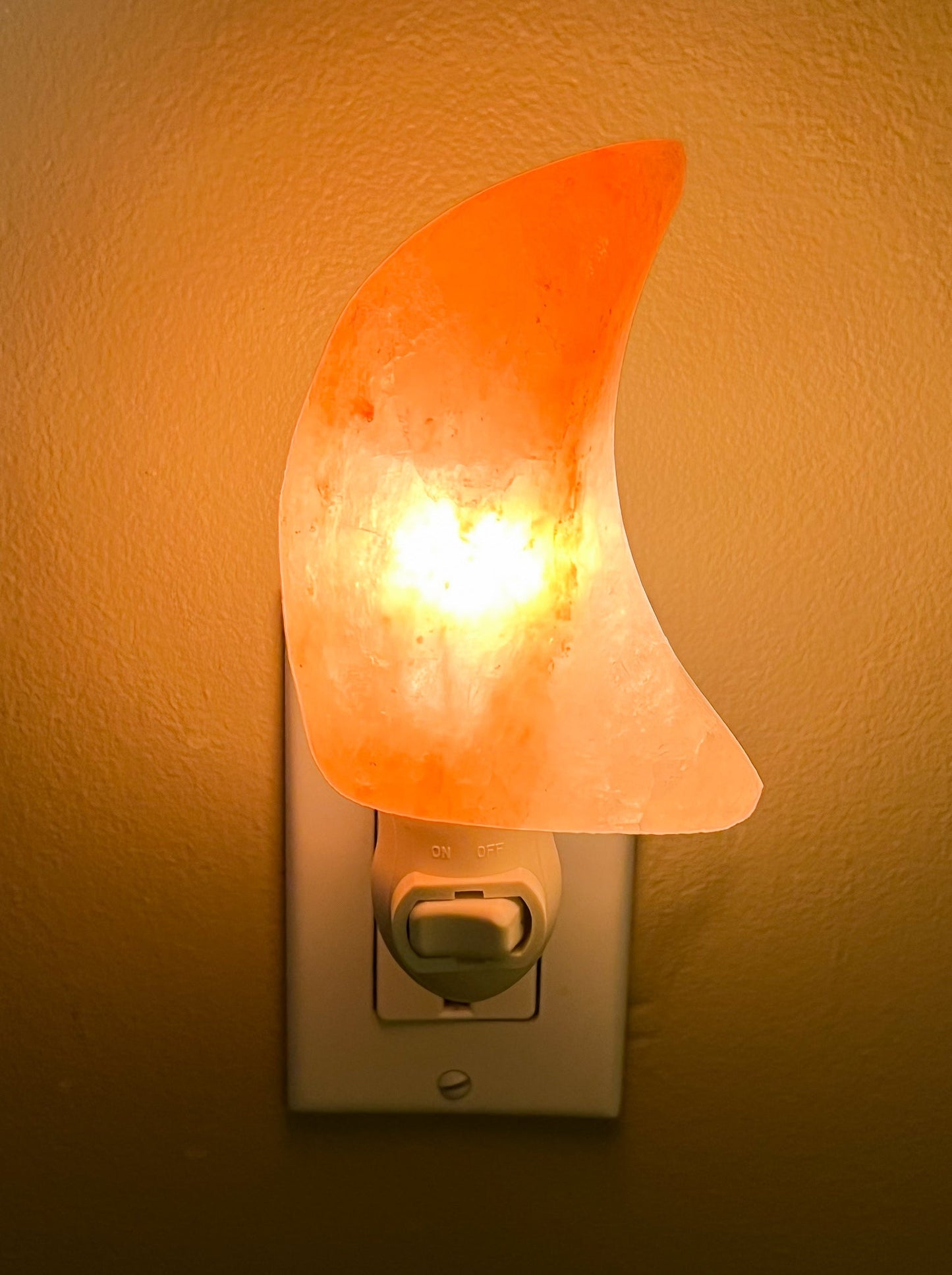 Moon Shape Pink Salt Night Light