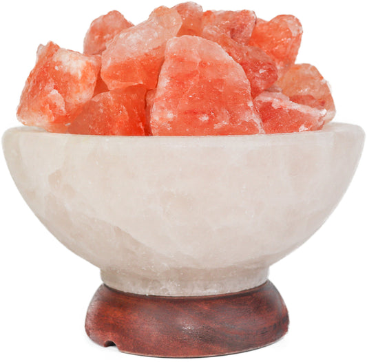 Fire On Ice Abundance Bowl (White Bowl w/ Red Chunks) 7" Diameter