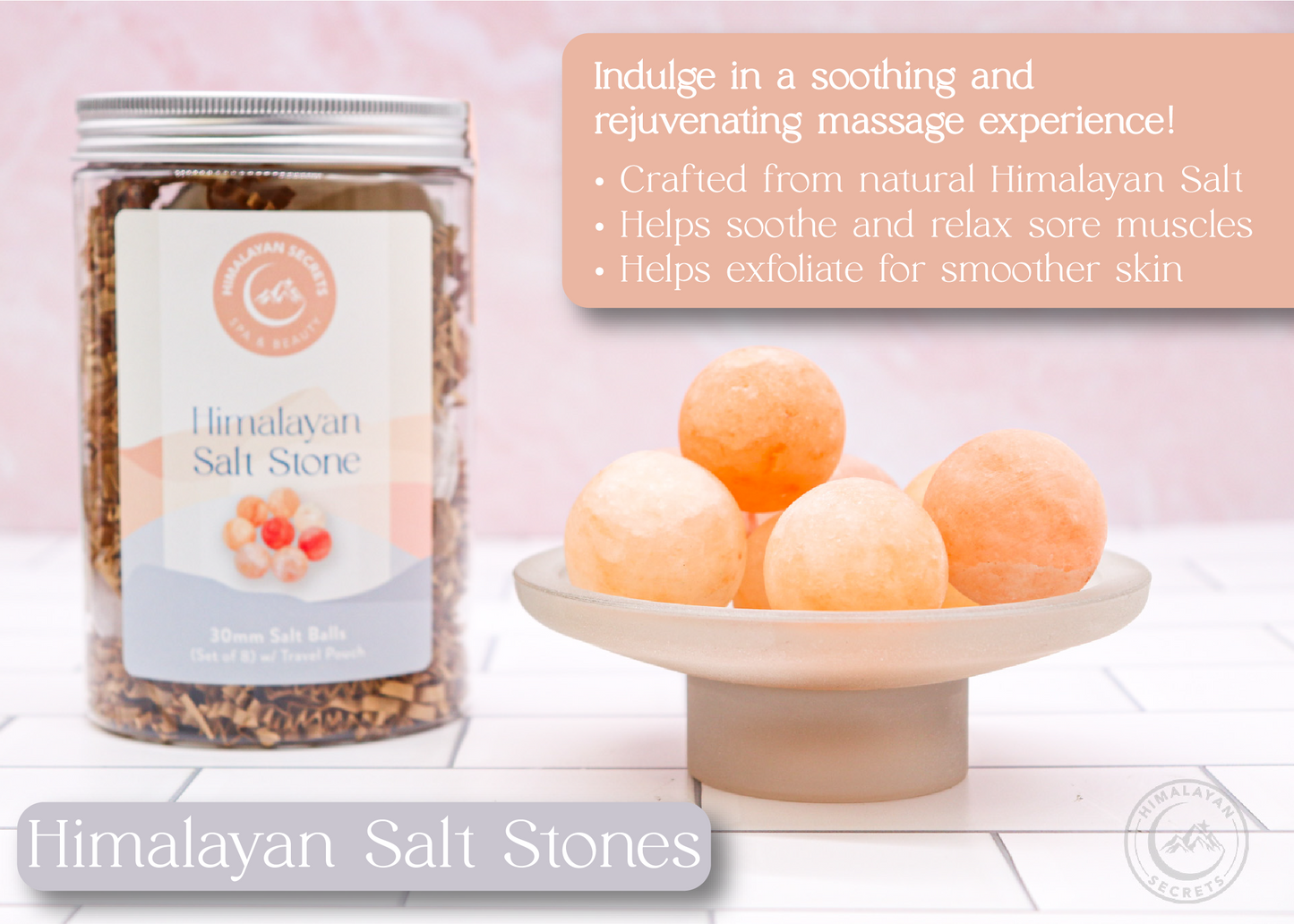 Massage Ball 30 mm - Set of 8 in Jar w/ Cotton Bag