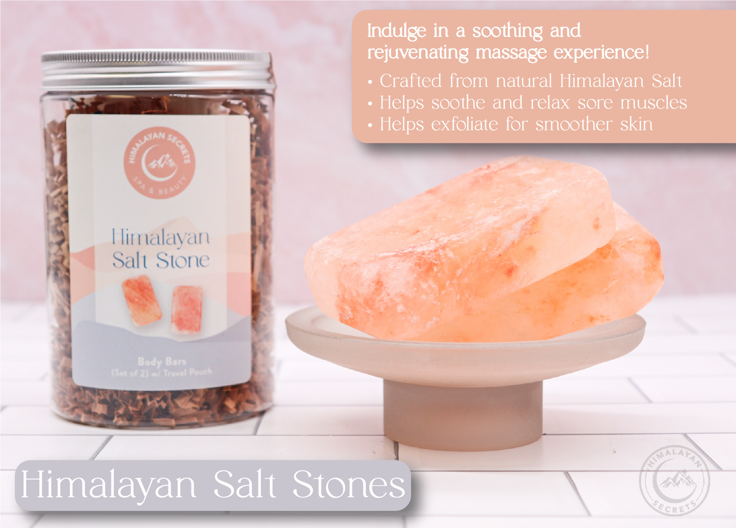 Salt Body Bar - Set of 2 in a Jar w/ Cotton Bag