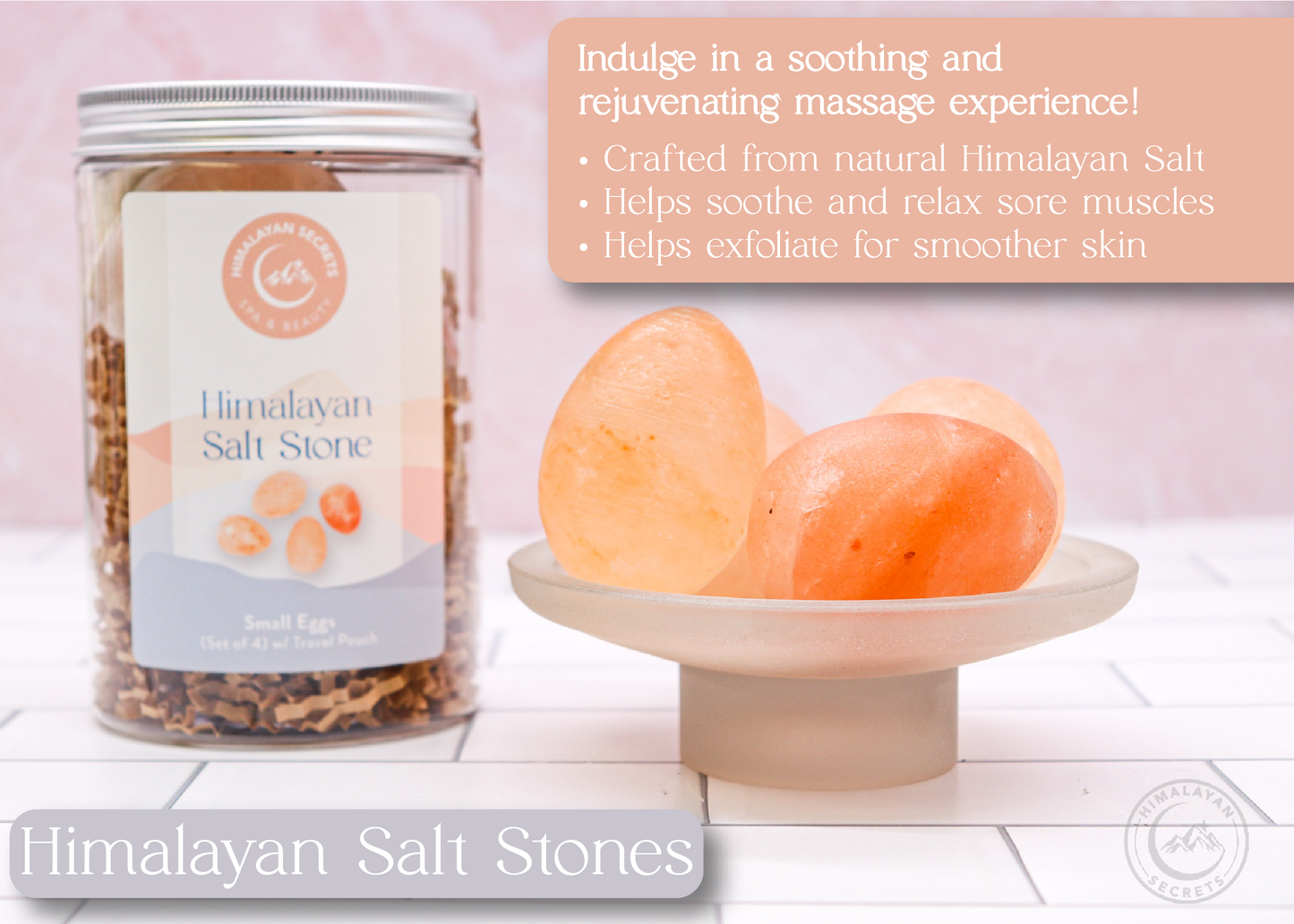 Egg Shaped Stone (Small) - Set of 4 in a Jar w/ Cotton Bag