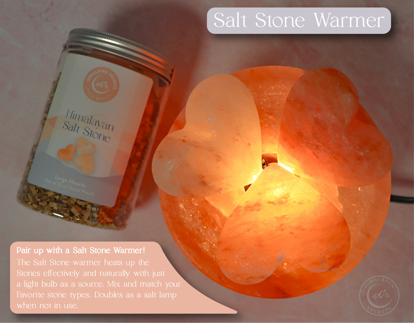 Heart Stone (Large) Set of 3 in a Jar w/ Cotton Bag
