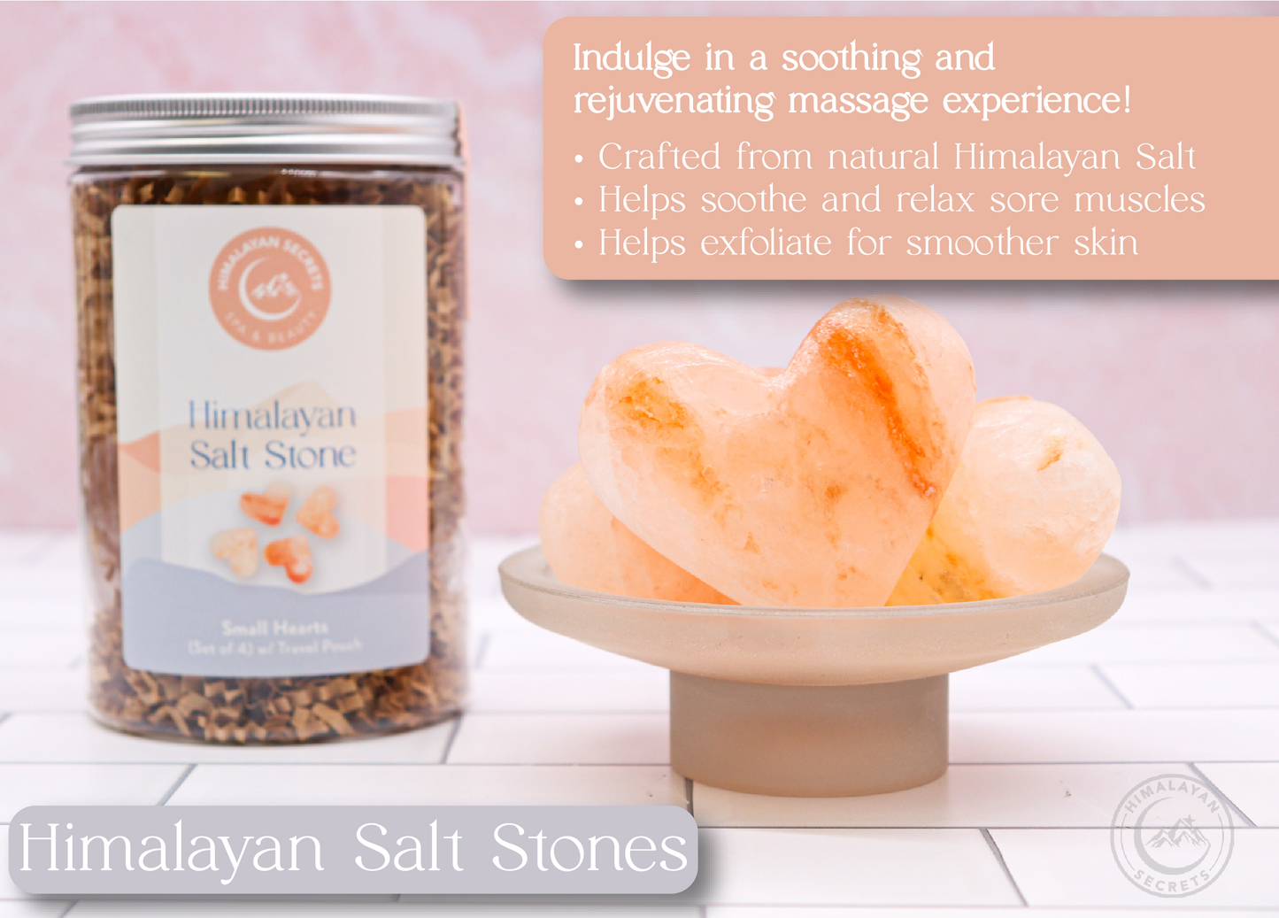 Heart Stone (Small) Set of 4 in a Jar w/ Cotton Bag