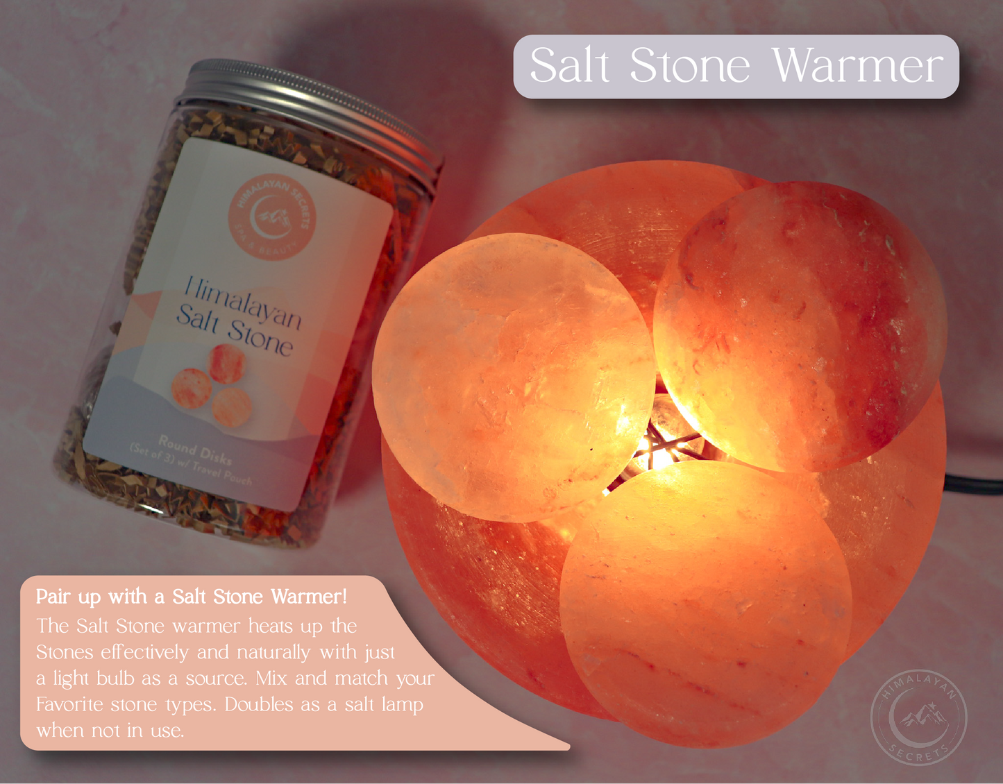 Round Disk Stone - Set of 3 in a Jar w/ Cotton Bag