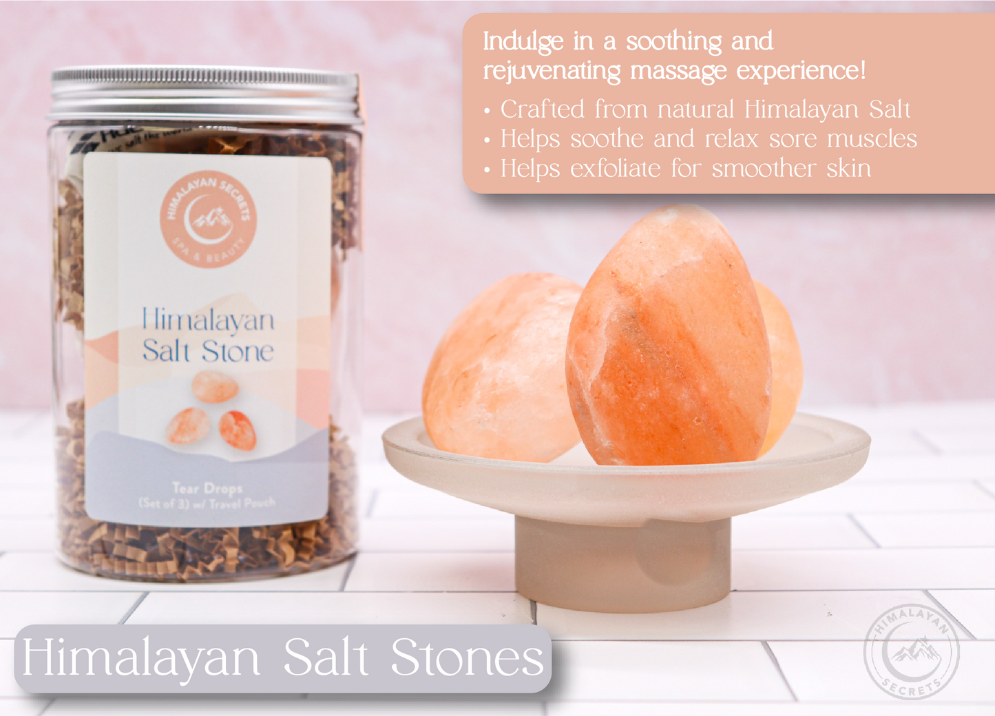 Tear Drop Stone - Set of 3 in a Jar w/ Cotton Bag
