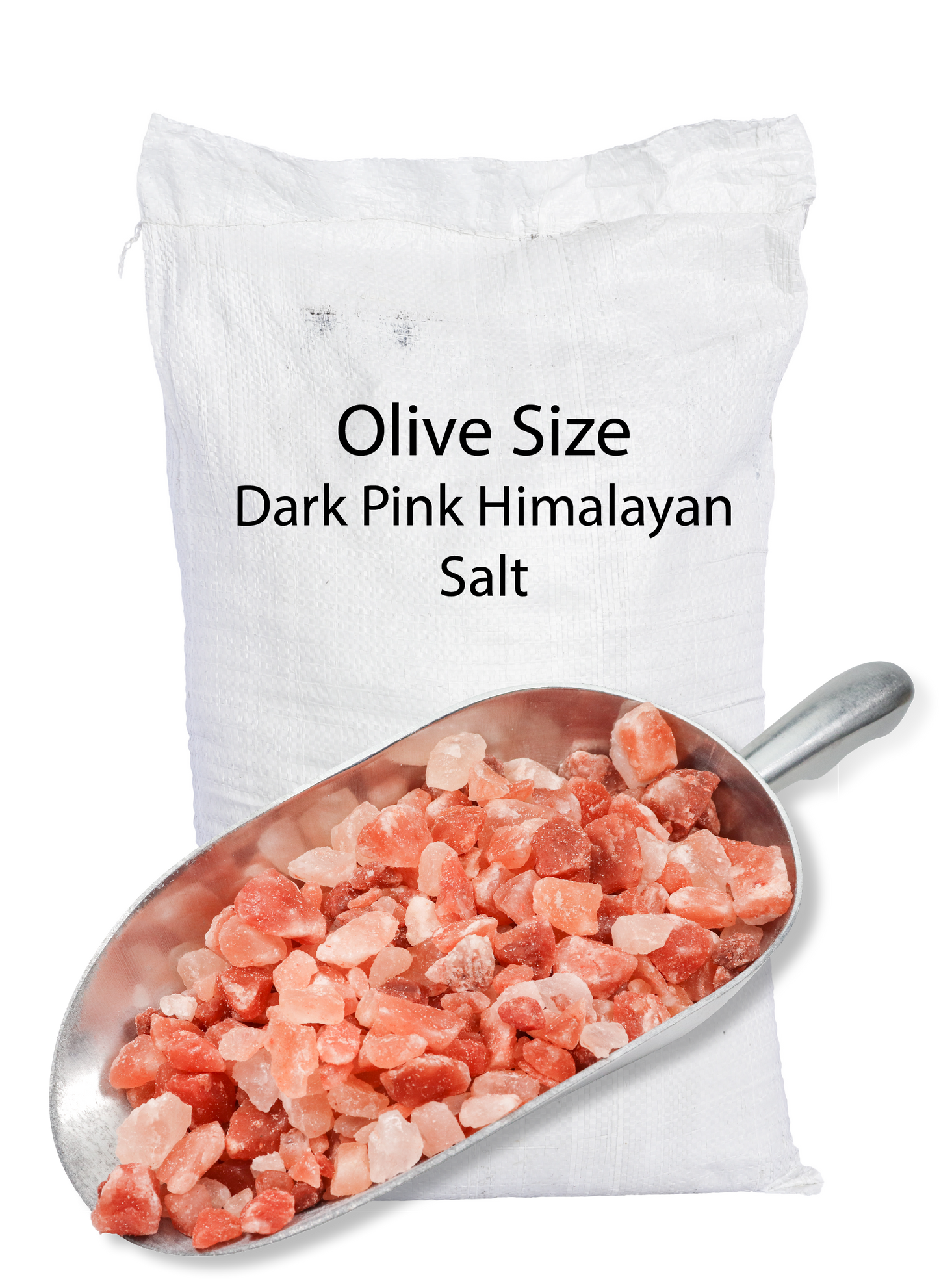 Himalayan Dark Pink Salt Olive Size (6.7-12.7mm) 44 LB Sack