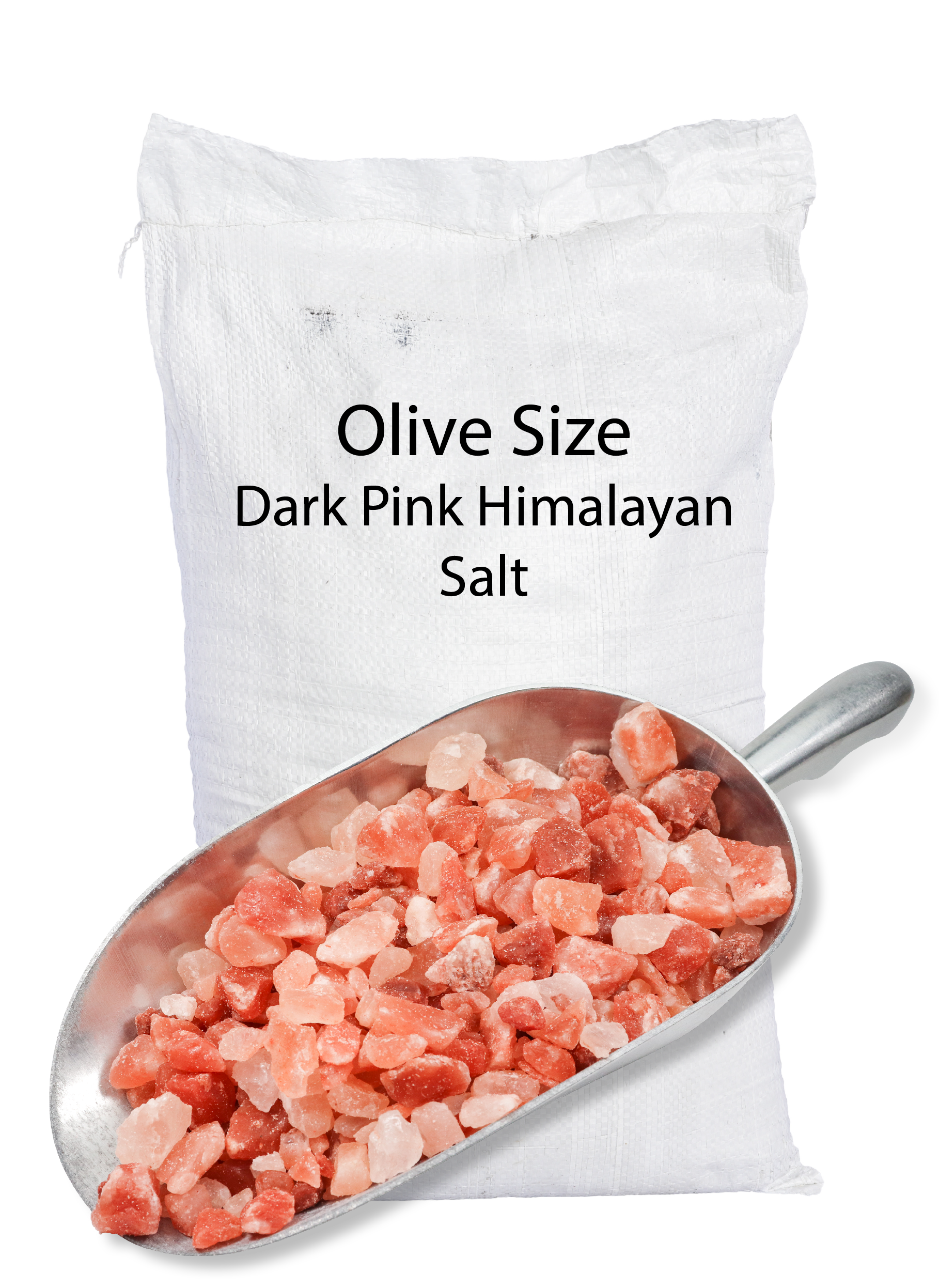 Himalayan Dark Pink Salt Olive Size (6.7-12.7mm) 44 LB Sack