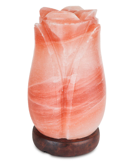 Pink Rose Lamp (4-5 lb) 8" w/ Wood Base