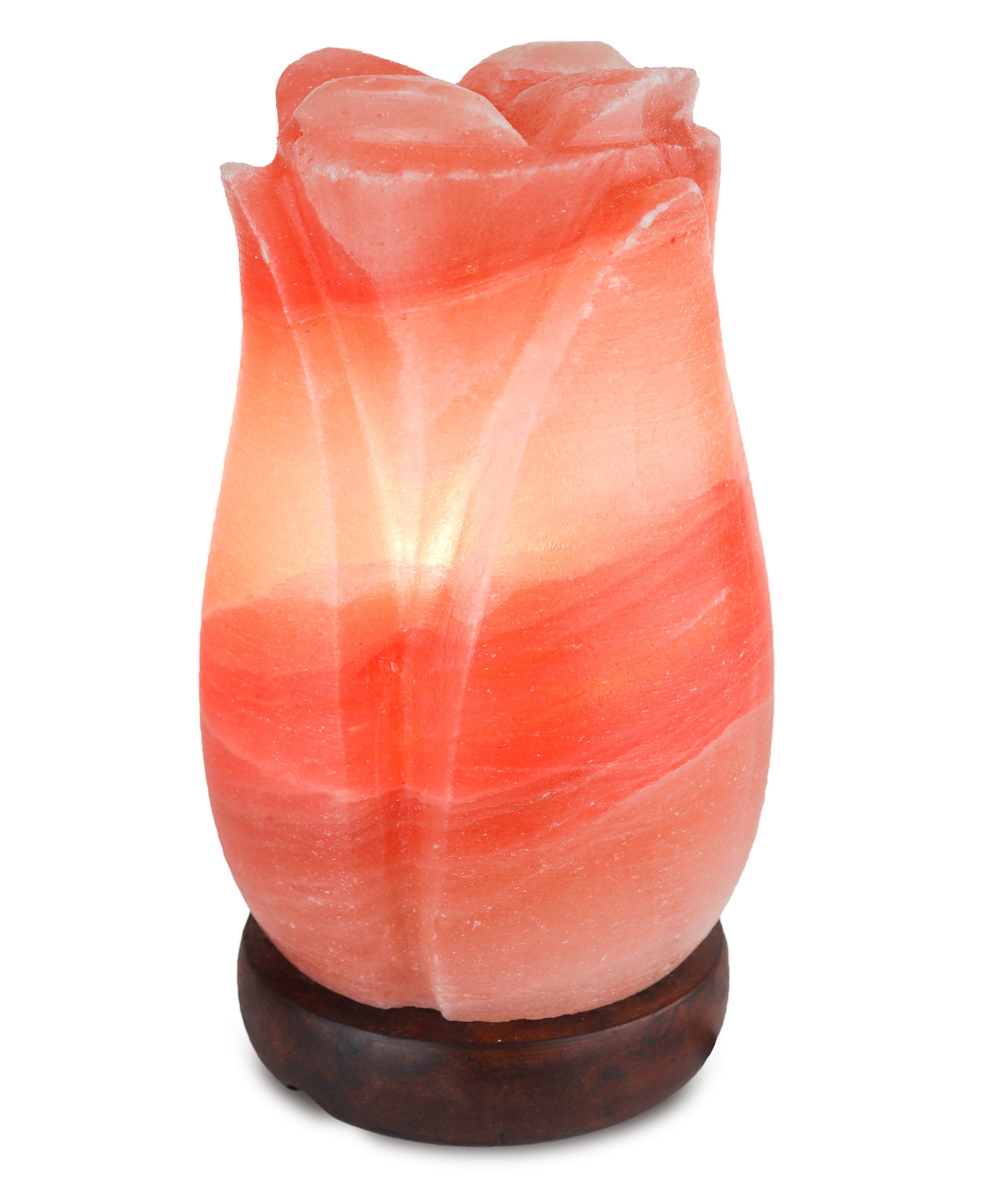 Pink Rose Lamp (4-5 lb) 8" w/ Wood Base